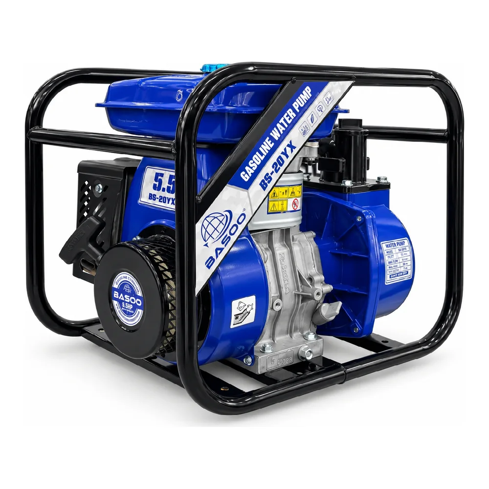 BASOO BS-20YX gasoline water pump with blue engine