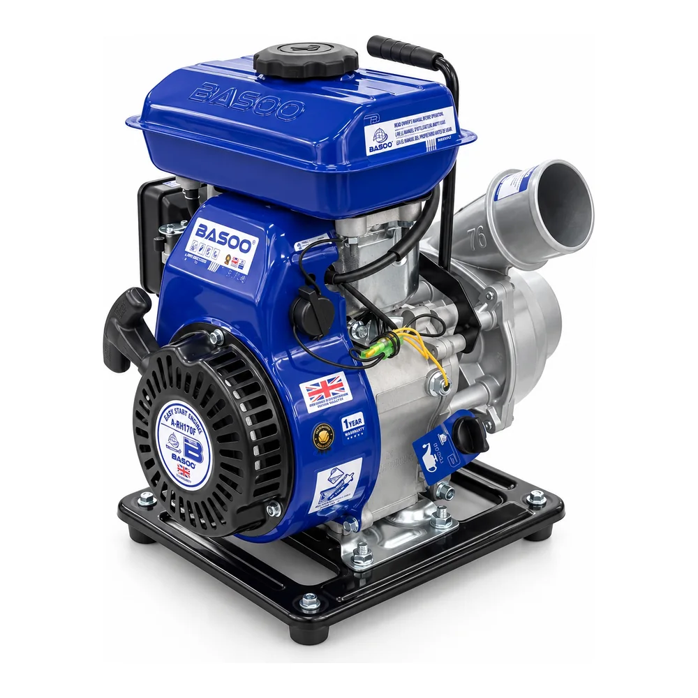 BASOO BS-25XV gasoline water pump with blue engine