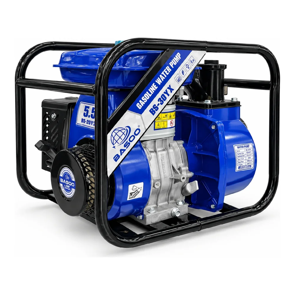 BASOO BS-30YX gasoline water pump with blue engine
