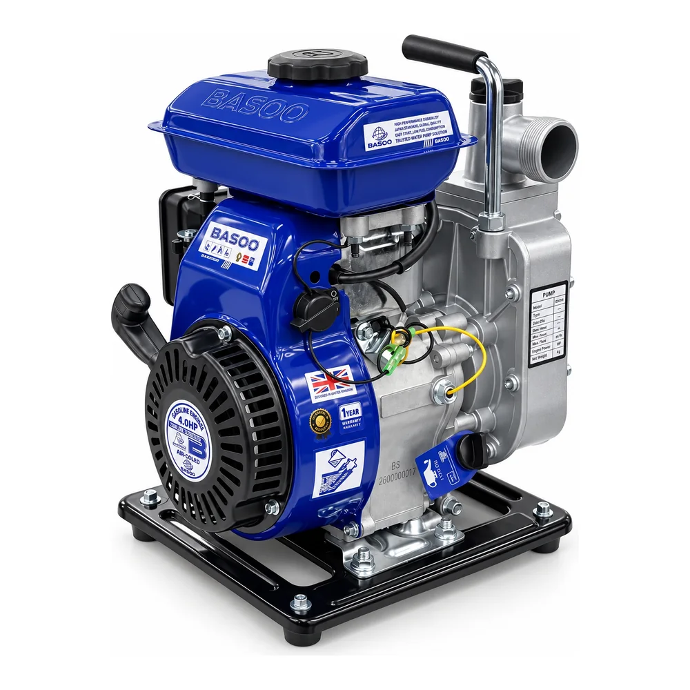 BASOO BS-37XS gasoline water pump with blue engine