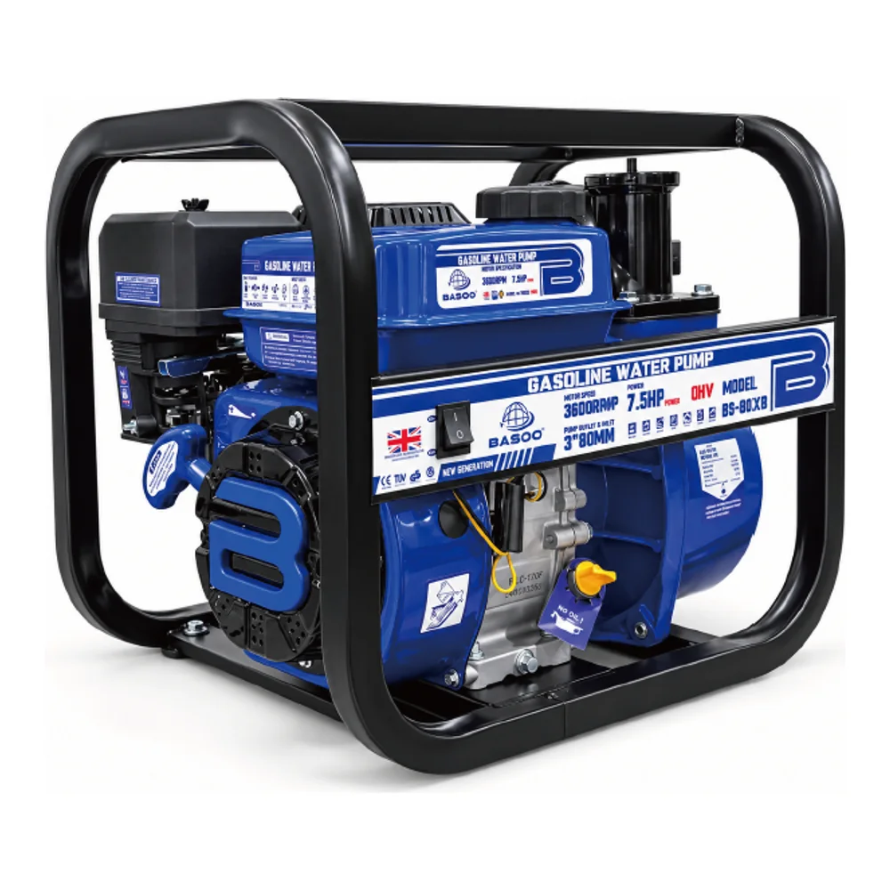 BASOO water pump with blue engine and black protective frame